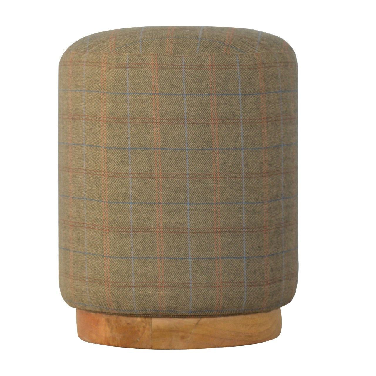 Cylindrical Multi Tweed Footstool