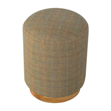 Cylindrical Multi Tweed Footstool