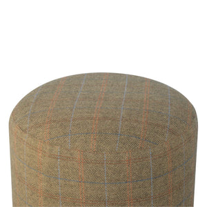 Cylindrical Multi Tweed Footstool