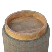 Cylindrical Multi Tweed Footstool