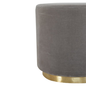 Dusty Pink Velvet Footstool with Gold Base