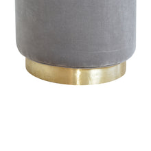 Dusty Pink Velvet Footstool with Gold Base