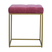 Dusty Pink Footstool with Gold Base