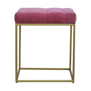 Dusty Pink Footstool with Gold Base