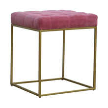 Dusty Pink Footstool with Gold Base