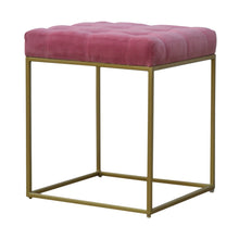 Dusty Pink Footstool with Gold Base