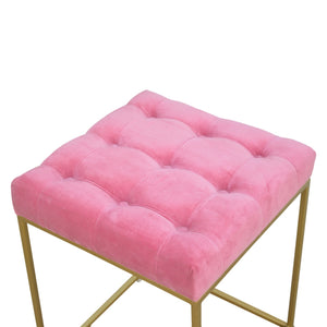 Dusty Pink Footstool with Gold Base