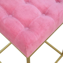 Dusty Pink Footstool with Gold Base