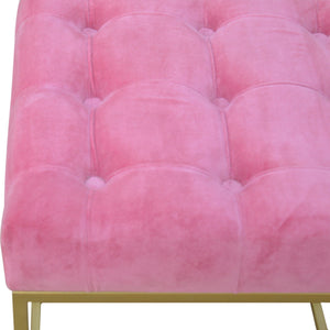 Dusty Pink Footstool with Gold Base