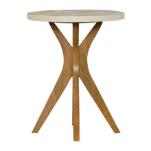 Solid Wood Pineapple Screen Printed End Table with Tripod Base
