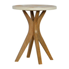 Solid Wood Pineapple Screen Printed End Table with Tripod Base