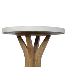 Solid Wood Pineapple Screen Printed End Table with Tripod Base