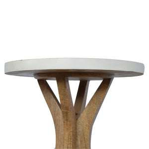 Solid Wood Pineapple Screen Printed End Table with Tripod Base