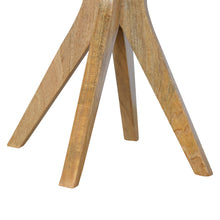 Solid Wood Pineapple Screen Printed End Table with Tripod Base
