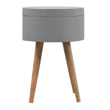 Nordic Style Grey Painted End Table with Open Lid Compartment