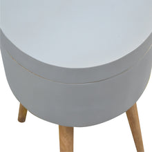 Nordic Style Grey Painted End Table with Open Lid Compartment