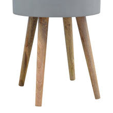 Nordic Style Grey Painted End Table with Open Lid Compartment
