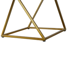 Set of 2 Chestnut Nesting Tables with Gold Base