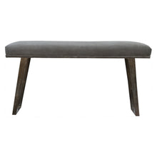 Grey Velvet Bench with Pewter Legs