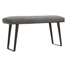 Grey Velvet Bench with Pewter Legs