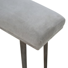 Grey Velvet Bench with Pewter Legs