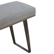 Grey Velvet Bench with Pewter Legs