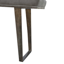 Grey Velvet Bench with Pewter Legs