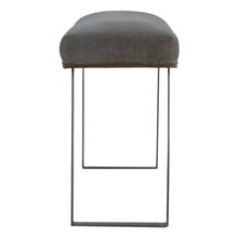 Grey Velvet Bench with Pewter Legs