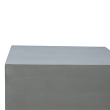 Sleek Cement Footstool with Gold Base