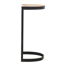 Industrial End Table with Wooden Top