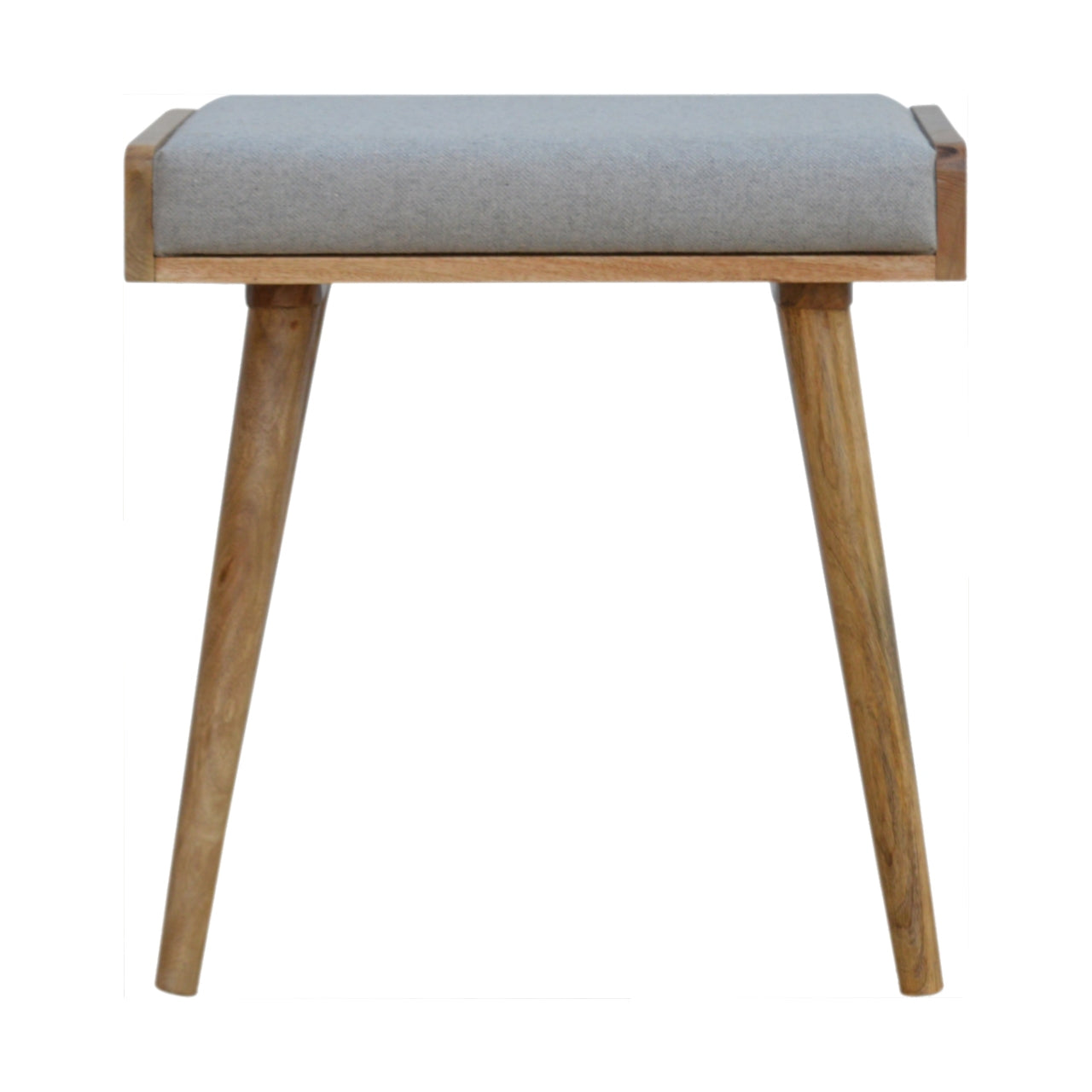 Tray Style Grey Tweed Footstool