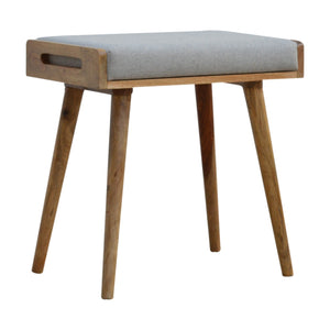 Tray Style Grey Tweed Footstool