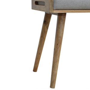Tray Style Grey Tweed Footstool