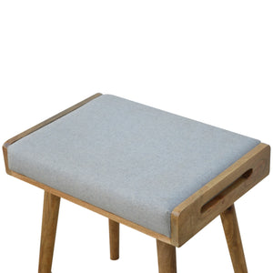 Tray Style Grey Tweed Footstool