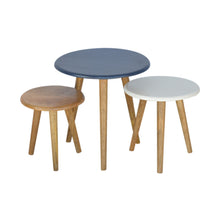 Multi Nordic Style Set of 3 Stools