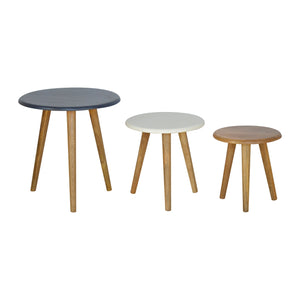 Multi Nordic Style Set of 3 Stools