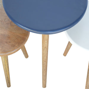 Multi Nordic Style Set of 3 Stools