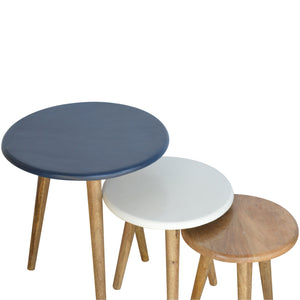 Multi Nordic Style Set of 3 Stools