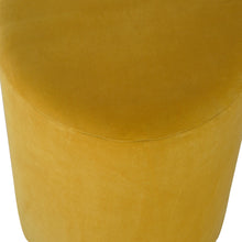 Mustard Velvet Footstool with Gold Base