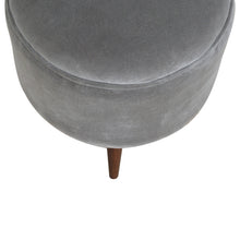 Grey Velvet Nordic Style Footstool