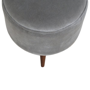 Grey Velvet Nordic Style Footstool