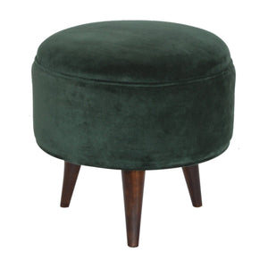 Emerald Velvet Nordic Style Footstool