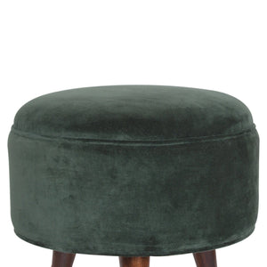 Emerald Velvet Nordic Style Footstool