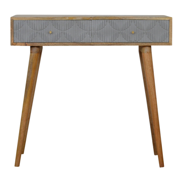 Geometric Carved Console Table