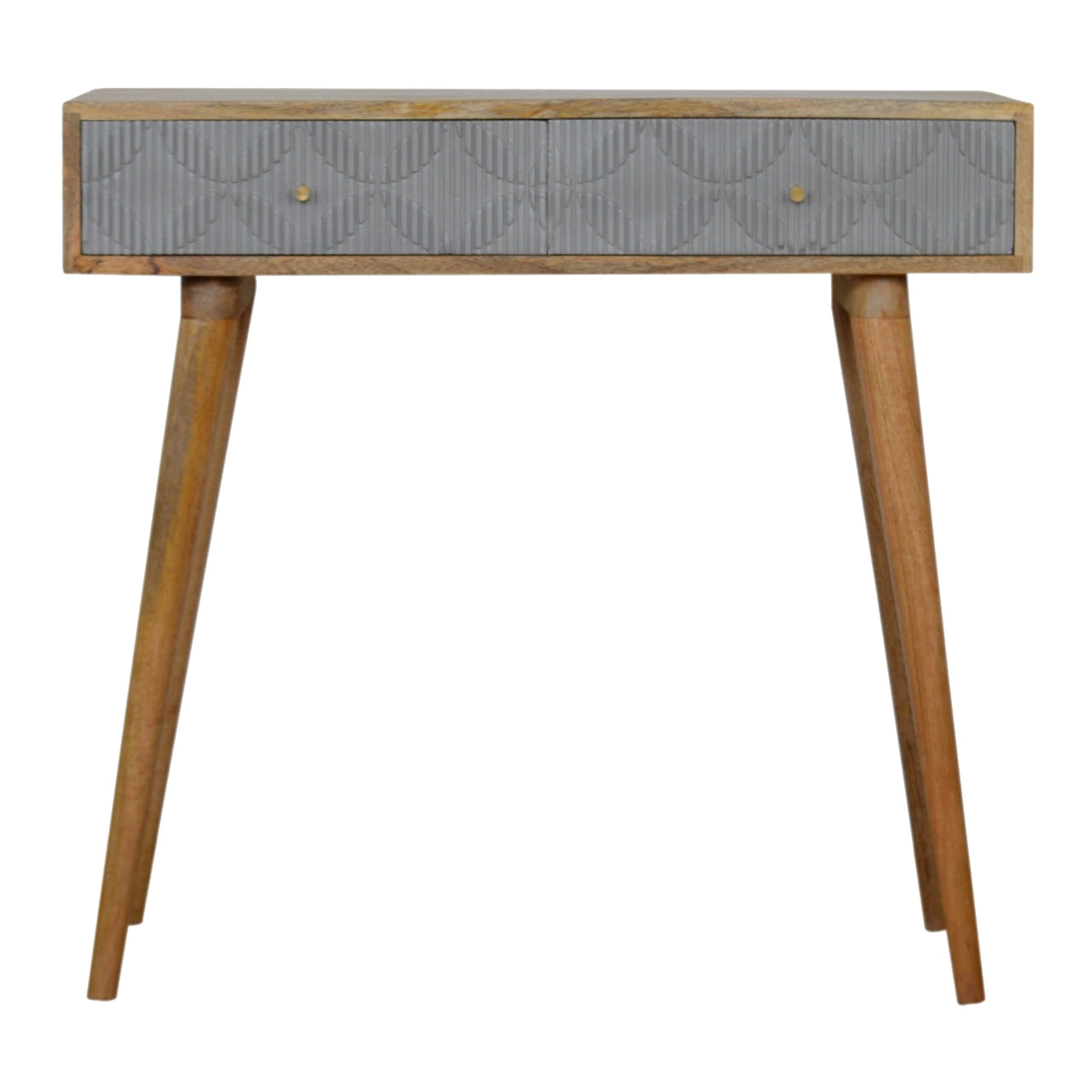 Geometric Carved Console Table