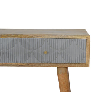 Geometric Carved Console Table