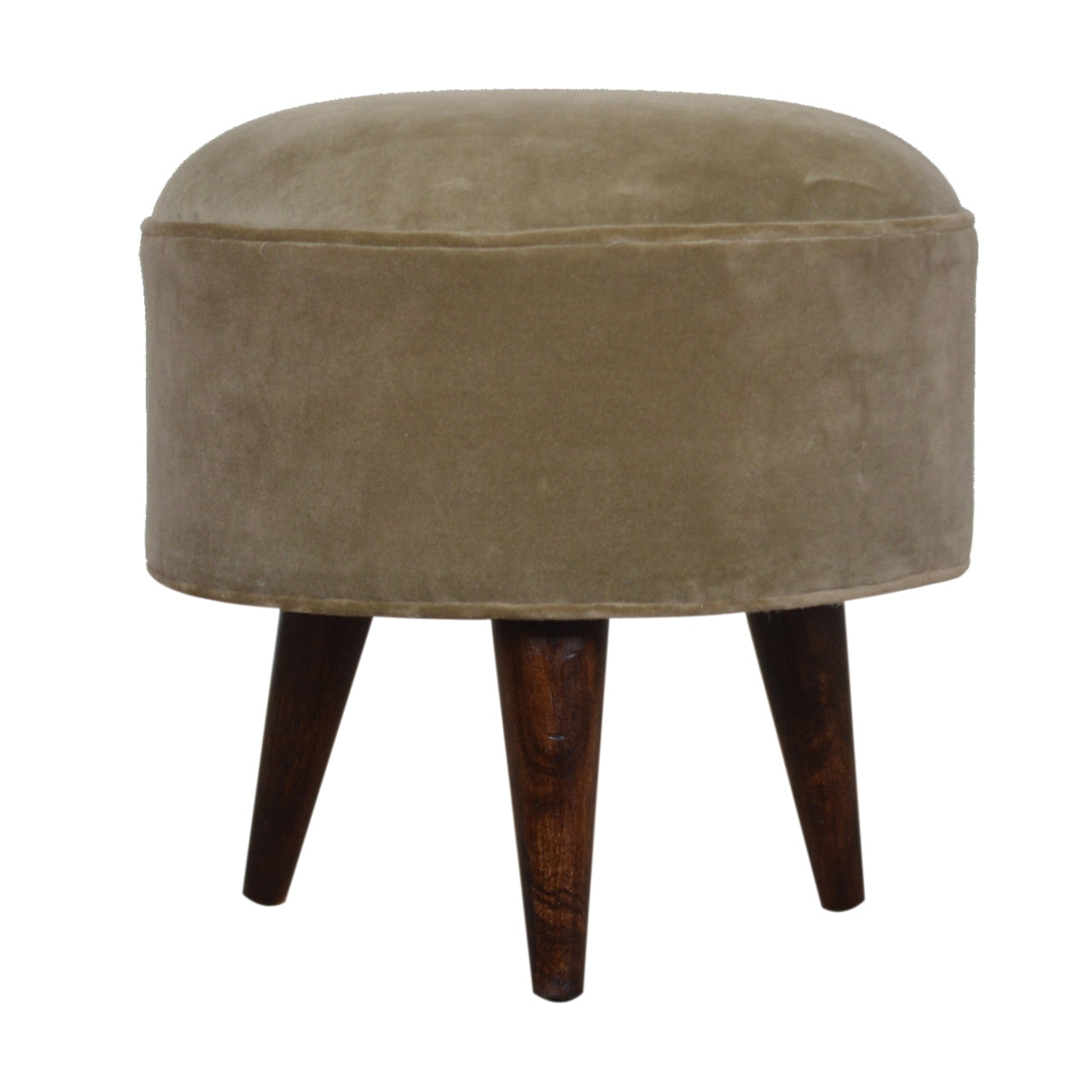 Mocha Velvet Nordic Style Footstool