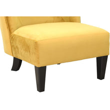Armchair - Upholstered Mustard Velvet Fabric