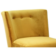 Armchair - Upholstered Mustard Velvet Fabric