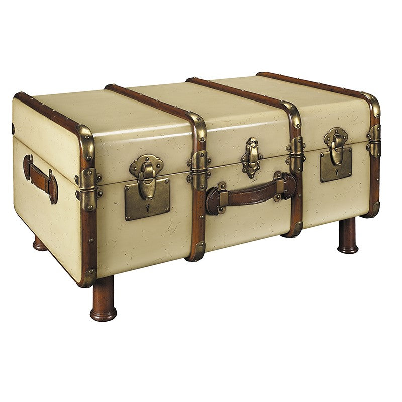 Authentic Models Stateroom Trunk Coffee Table, Ivory